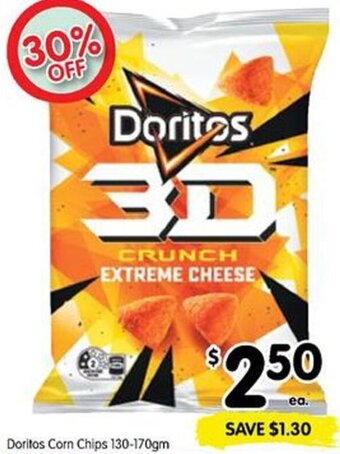 Spar Doritos Corn Chips 130-170gm offer