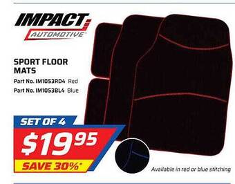 Auto One Impact Sport Floor Mats offer