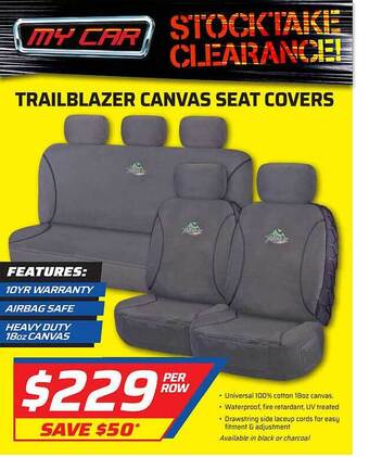 Auto One My Car Trailblazer Canvas Seat Covers offer