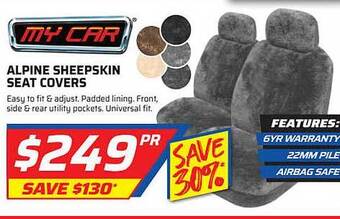 Auto One Alpine Sheepskin Seat Covers My Car offer