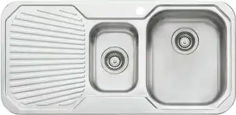 The Good Guys Oliveri 1 + 1/2 Bowl Inset Sink with Drainer - Right Hand Sink offer