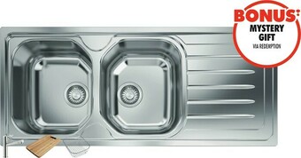 The Good Guys Oliveri Diaz Universal Double Bowl Sink offer