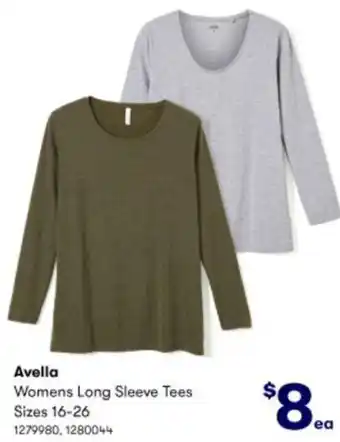 BIG W Avella Womens Long Sleeves Tees 1279980,1280044 offer