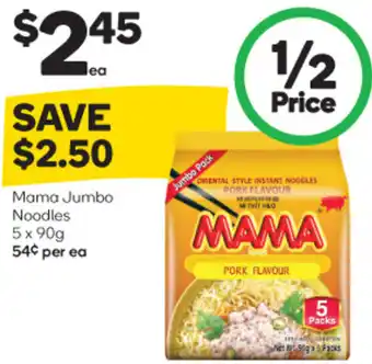 Woolworths Mama Jumbo Noodles 5x90g offer