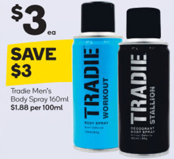 Woolworths Tradie Men's Body Spray 160ml offer