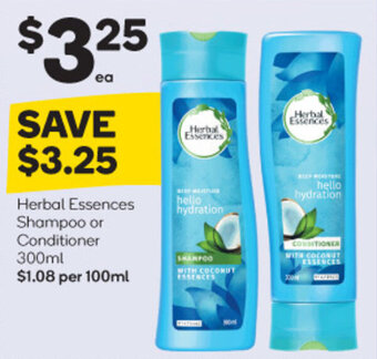 Woolworths Herbal Essences Shampoo or Conditioner 300ml offer