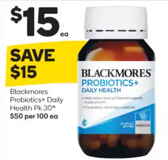 Woolworths Blockmores Probiotics+ Daily Helath Pk 30* offer