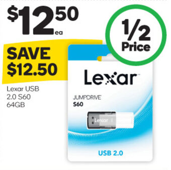 Woolworths Lexar USB 2.0 S60 64GB offer