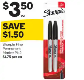Woolworths Sharpie Fine Permanent Marker Pk 2 offer