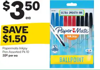 Woolworths Papermate Inkjoy Pen Assorted Pk 10 offer