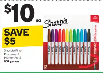 Woolworths Sharpie Fine Permanent Marker Pk 12 offer