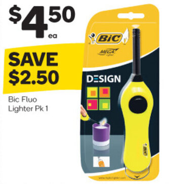 Woolworths Bic Fluo Lighter Pk 1 offer