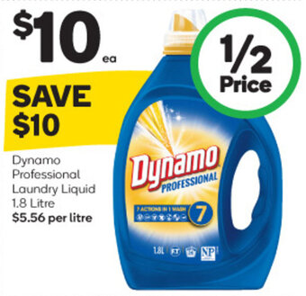Woolworths Dynamo Professional Laundry Liquid 1.8 Litre offer
