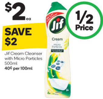 Woolworths Jif Cream Cleanser with Micro Particles 500ml offer
