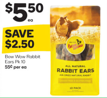 Woolworths Bow Wow Rabbit Ears Pk 10 offer
