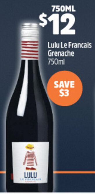 Woolworths Lulu Le Francais Grenache 750ml offer