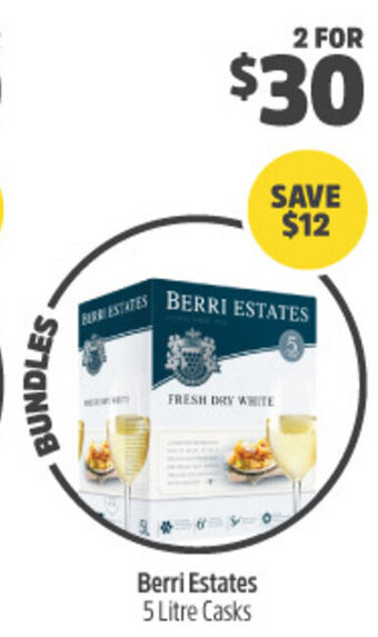Woolworths Berri Estates 5 Litre Casks offer