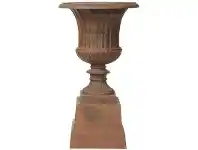 LivingStyles Barrowton Extra Large Cast Iron Garden Urn - Rust offer