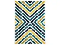 LivingStyles Hex Egyptian Made Indoor/Outdoor Rug in Blue & Citrus - 330x240cm offer