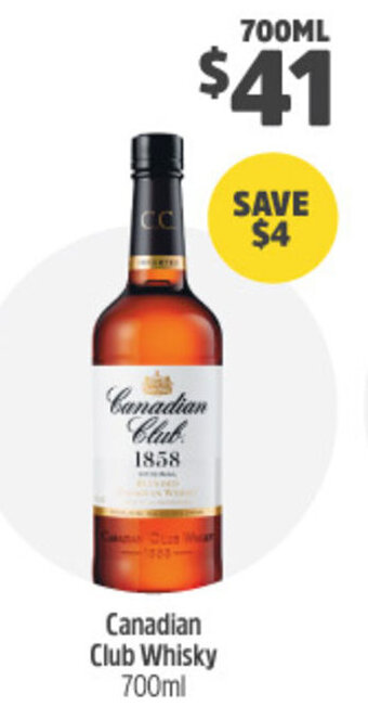 Woolworths Canadian Club Whisky 700ml offer