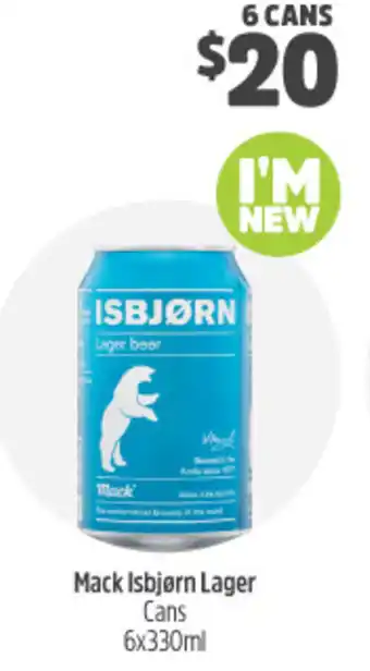 Woolworths Mack Isbjørn Lager Cans 6x330ml offer