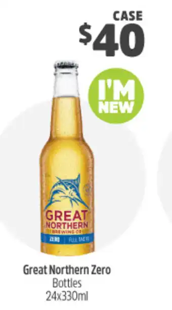 Woolworths Great Northern Zero Bottles 24x330ml offer