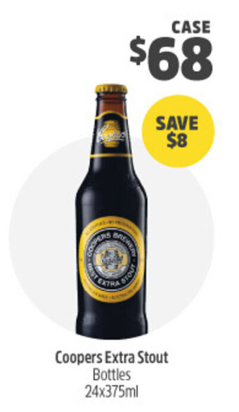 Woolworths Coopers Extra Stout Bottles 24x375ml offer