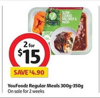 Coles Youfoodz Regular Meals 300g-350g offer