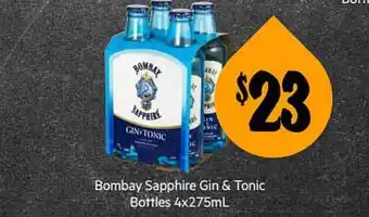 First Choice Liquor Bombay Sapphire Gin & Tonic Bottles 4 X 275ml offer