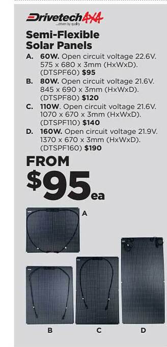 Drivetech Semi-flexible Solar Panels