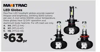 Repco Maxi Trac Led Globes offer