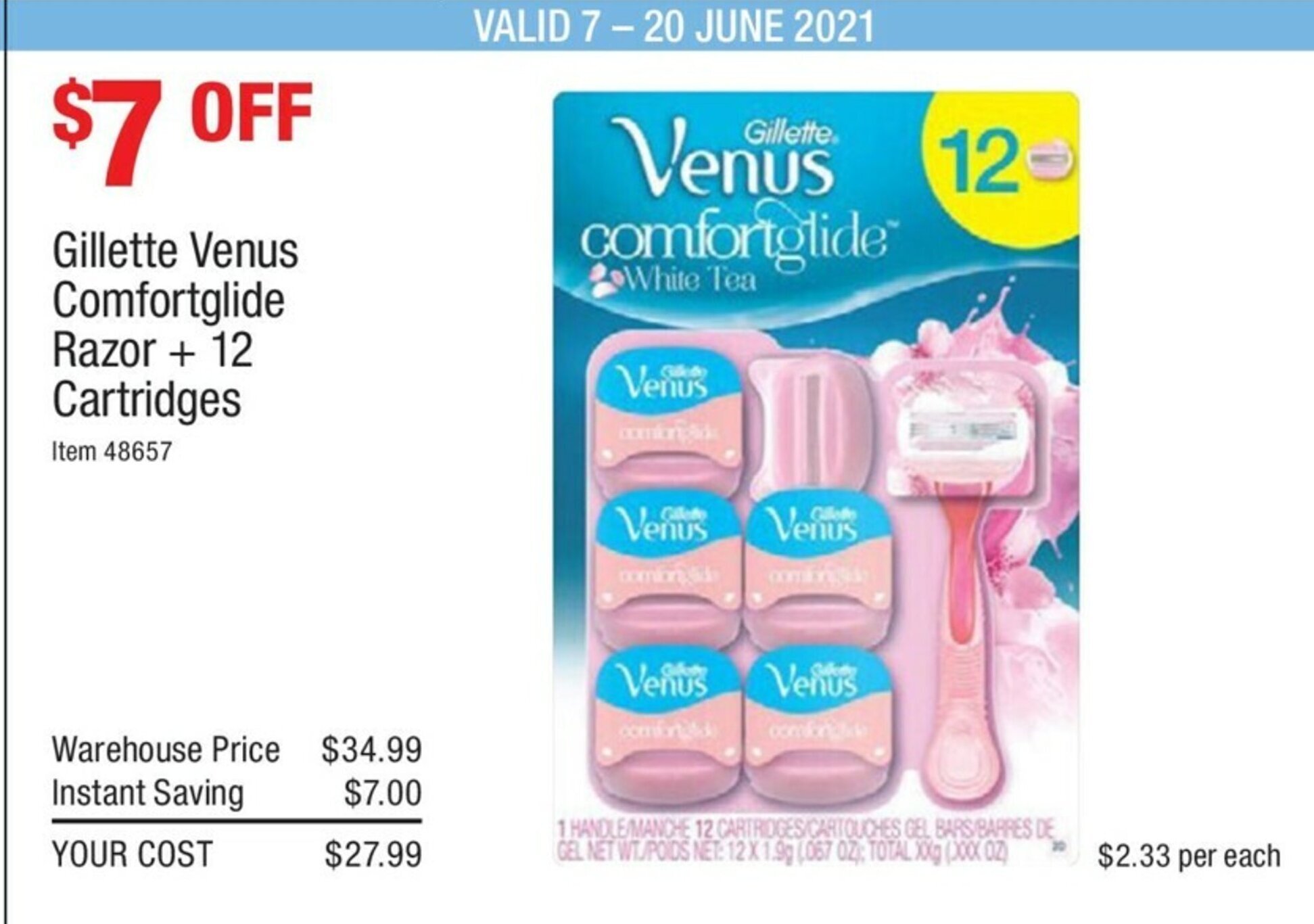 venus comfortglide razor costco