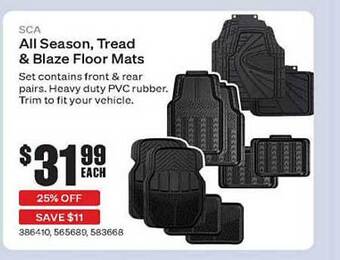 SuperCheap Auto Sca All Season Tread & Blaze Floor Mats offer