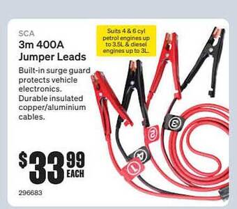 SuperCheap Auto Sca 3m 400a Jumper Leads offer