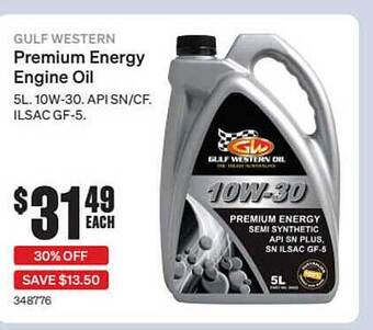 SuperCheap Auto Gulf Western Premium Energy Engine Oil offer
