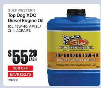 SuperCheap Auto Gulf Western Top Dog Xdo Diesel Engine Oil offer