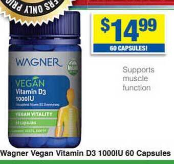 My Chemist Wagner Vegan Vitamin D3 1000iu 60 Capsules offer