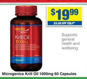 My Chemist Microgenics Krill Oil 1000mg 60 Capsules offer