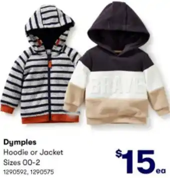 BIG W Dymples Hoodie or Jacket 1290592,1290575 offer