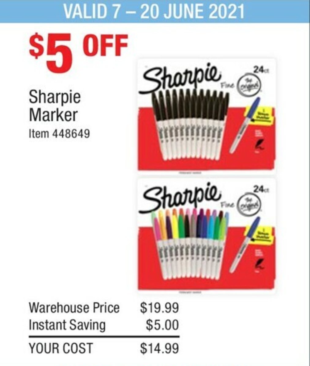 Sharpie Marker offer at Costco