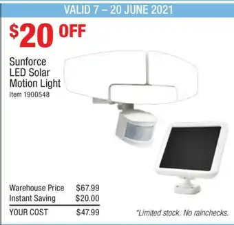 Costco Sunforce LED Solar Motion Light offer