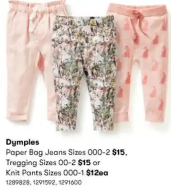 BIG W Dymples Paper Bag Jeans 1289828 offer