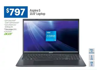 Officeworks Aspire 5 15.6" Laptop - ACA5155655 offer