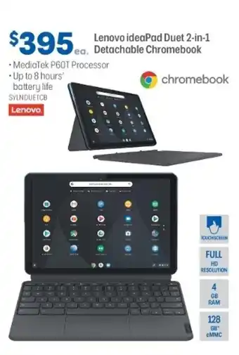 Officeworks Lenovo ideaPad Duet 2-in-1 Detachable Chromebook - SYLNDUETCB offer