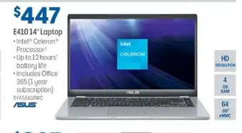 Officeworks ASUS E410 14" Laptop - SYASE410WC offer