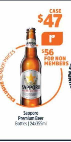 BWS Sapporo Premium Beer offer