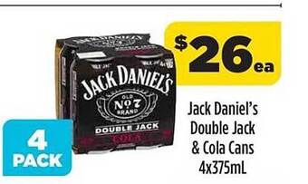 Liquorland Jack Daniel's Double Jack & Cola Cans offer