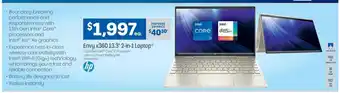 Officeworks HP - Envy x360 13.3" 2-in-1 Laptop - HPBD0050TU offer