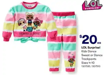 BIG W LOL Surprise Kids Dance Trackpants 1307585,1307593 offer