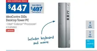 Officeworks Lenovo - ideaCentre 310s Desktop Tower PC - IC310S08IG offer